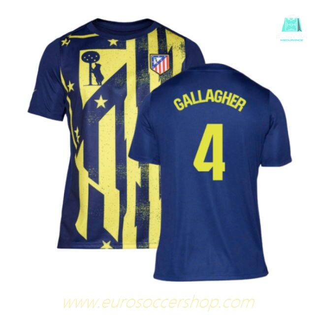 2025-2026 Atletico Madrid Pre-Match Shirt (Blue-Yellow) (Gallagher 4)
