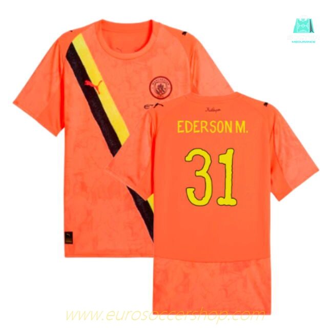 2025-2026 KIDSUPER x Manchester City CWC Shirt (Neon Sun) (Ederson M. 31)
