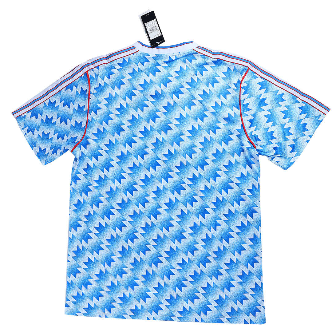 90-92 MANCHESTER UNITED AWAY BLUE RETRO SOCCER JERSEY SHIRT -