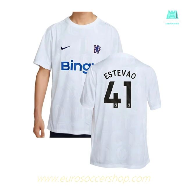 2025-2026 Chelsea Academy Pro Pre-Match Football Top (White) (Estevao 41)