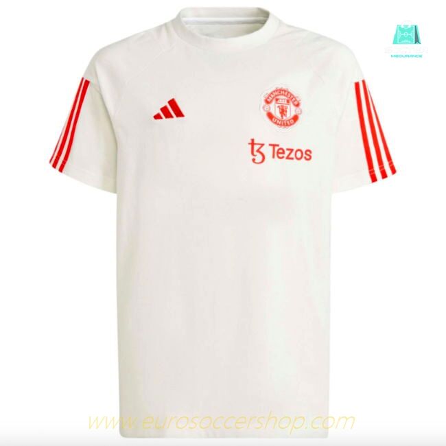2023-2024 Man Utd Training Tee (White) - Kids (Your Name)