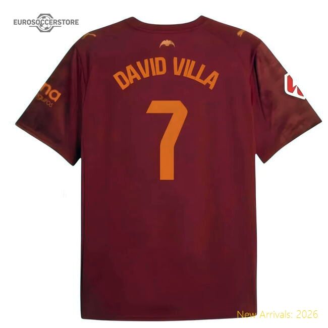 Football Club Match Kids) (david Villa Away Jersey Premium Fabric