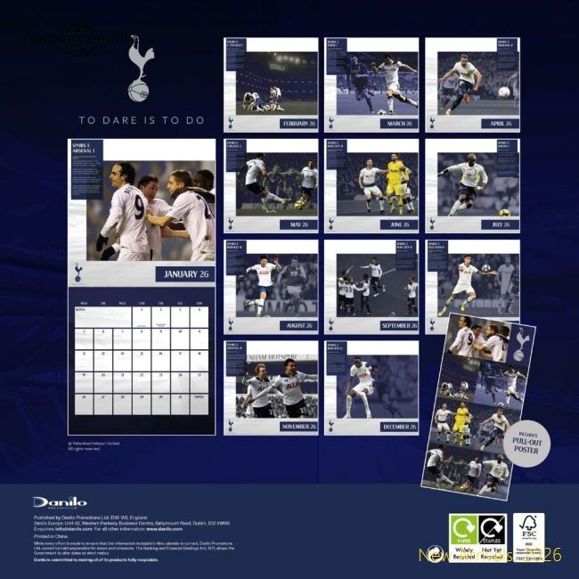 Outstanding Tottenham Hotspur Hotspur Fc Calendar  Diary Musical G