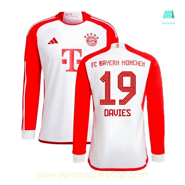 2023-2024 Bayern Munich Long Sleeve Home Shirt (Davies 19)