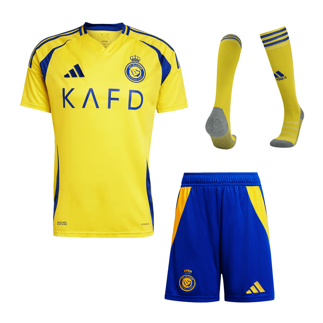 Al Nassr Home Soccer Jersey Kit(Jersey+Shorts+Socks) 2024/25Authentic
