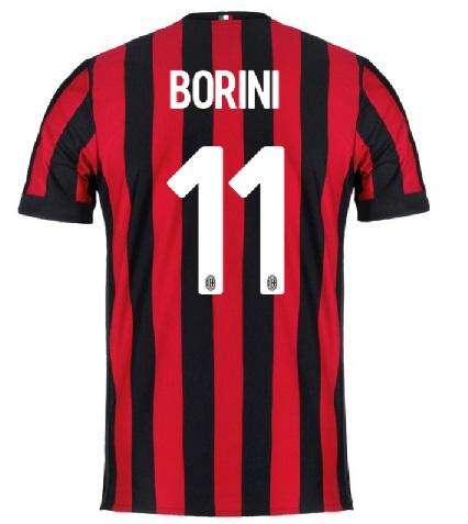AC Milan Home 201718 Borini 11 Shirt - Official Replica 9755