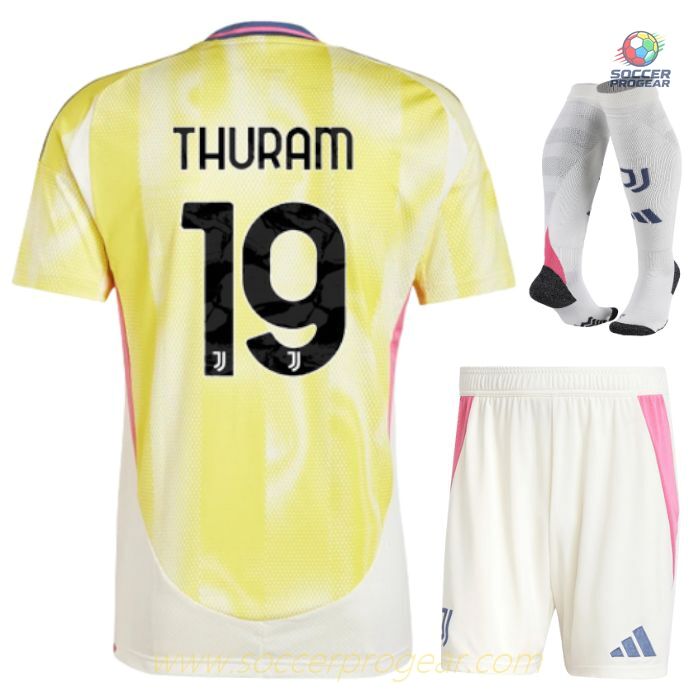 Juventus Youth Away Football Team Shirt Team Jersey 2024-2025 Season Thuram