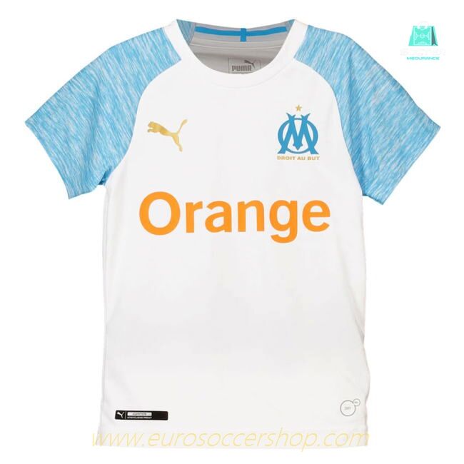 2018-2019 Olympique Marseille Home Little Boys Mini Kit