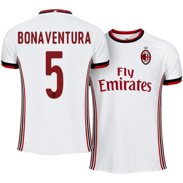 AC Milan Away 201718 Giacomo Bonaventura 5 Soccer Jersey Shirt -
