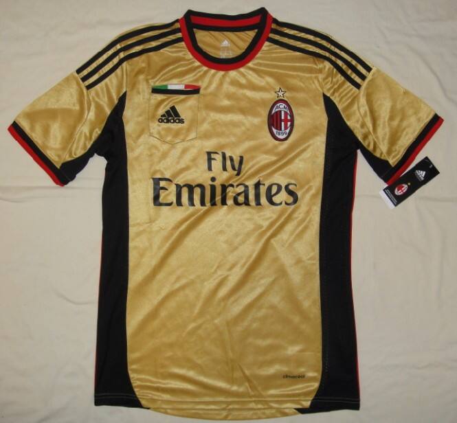 13-14 AC Milan Away Golden Jersey KitShirtShort - Official Replica 432