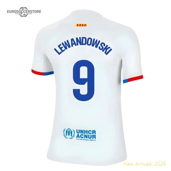 Match-ready Away Barcelona Lewandowski Jersey 2023-2024 Durable