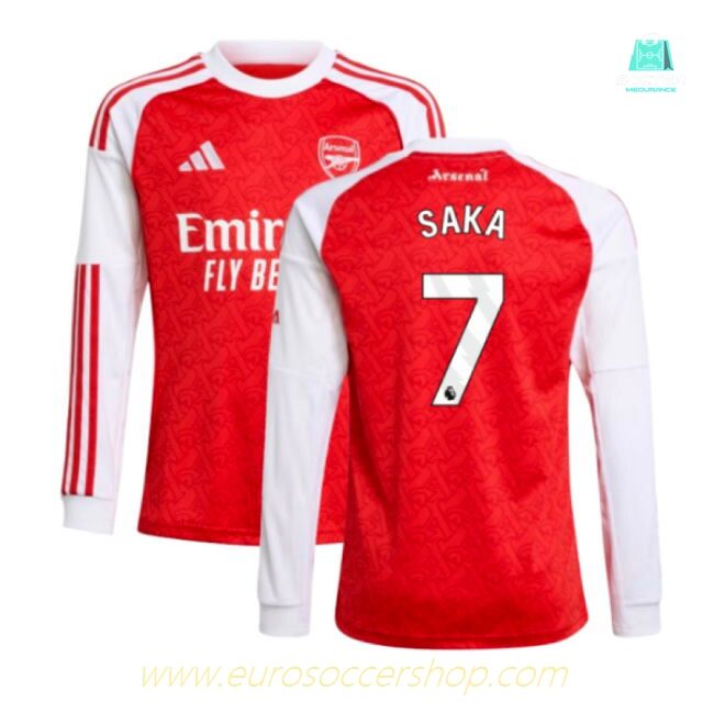 2025-2026 Arsenal Long Sleeve Home Shirt (Kids) (Saka 7)