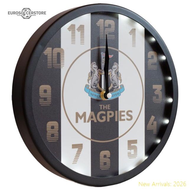 Superior Newcastle United Fc Led Stripe Wall Clock - Match Day Jersey