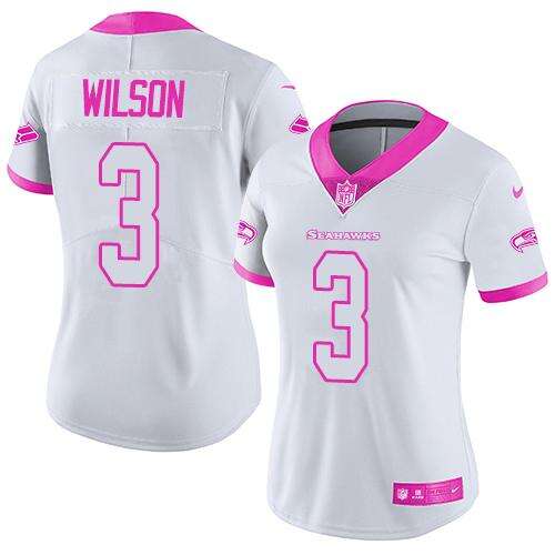 NFL Seahawks Russell Wilson #3 White None Limited Jersey player jersey
