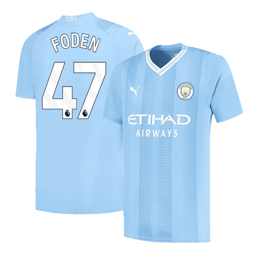 FODEN #47 Manchester City Home  Soccer Jersey 2023/24 Authentic Kit