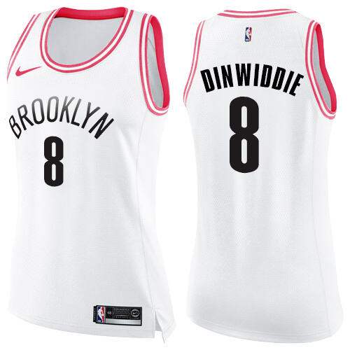 BKN #8 Spencer Dinwiddie Elite 2024 Icon NBA Jersey - White Swingman