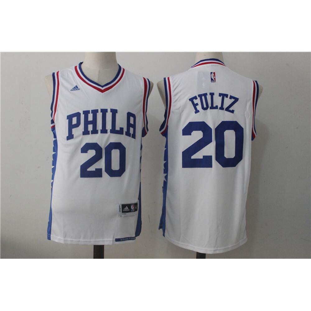 Performance Top-Grade Men's Sixers #20 Fultz White Basketball Jersey