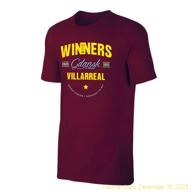 Villarreal WINNERS 2021 T-Top Grade Shirt - Crimson - Cost-Effective