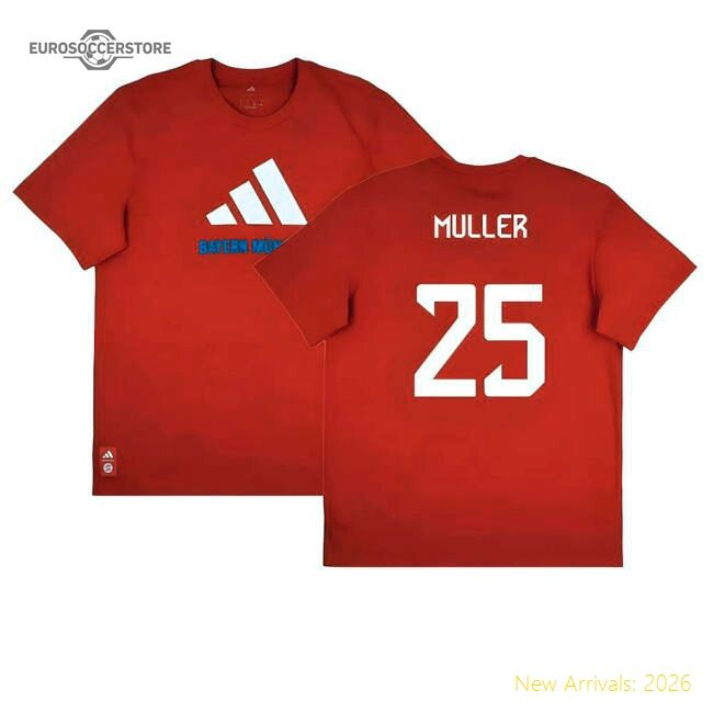 2025-2026 Bayern Munich Seasonal Graphic Tee (red) (muller 25)