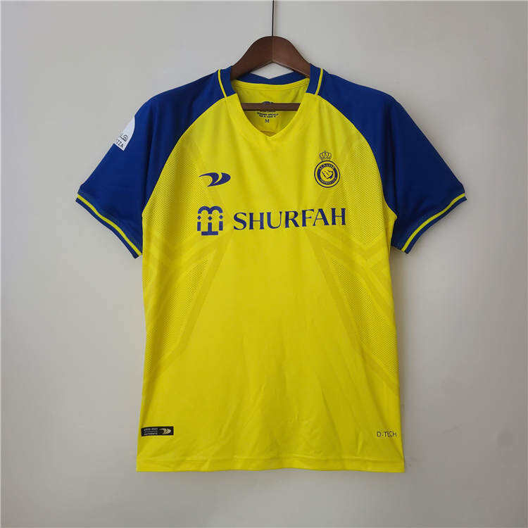 2223 Riyadh Victory Home Yellow Ronaldo Soccer Jersey Football Shirt