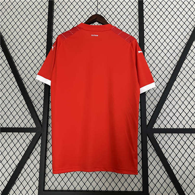 UEFA Euro 2024 SwitzerlandSuisse Home Red Soccer Jersey Football
