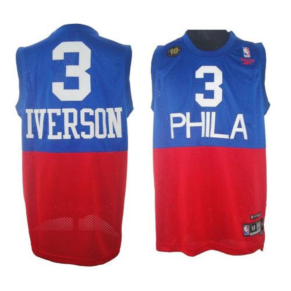 Performance Retro Men's 76ers #3 Allen Blue Basketball Jersey
