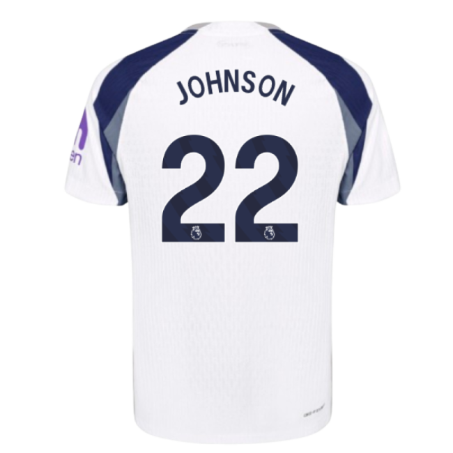 2025-2026 Tottenham Hotspur Authentic Home Shirt (Johnson 22) (Limi...