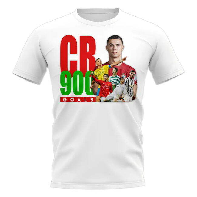 Cristiano Ronaldo 900 Goals T-Shirt (White) Authentic Performance