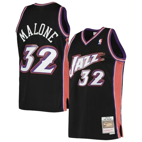 Durable Karl Malone UTA Swingman Jersey - Black - Licensed Product