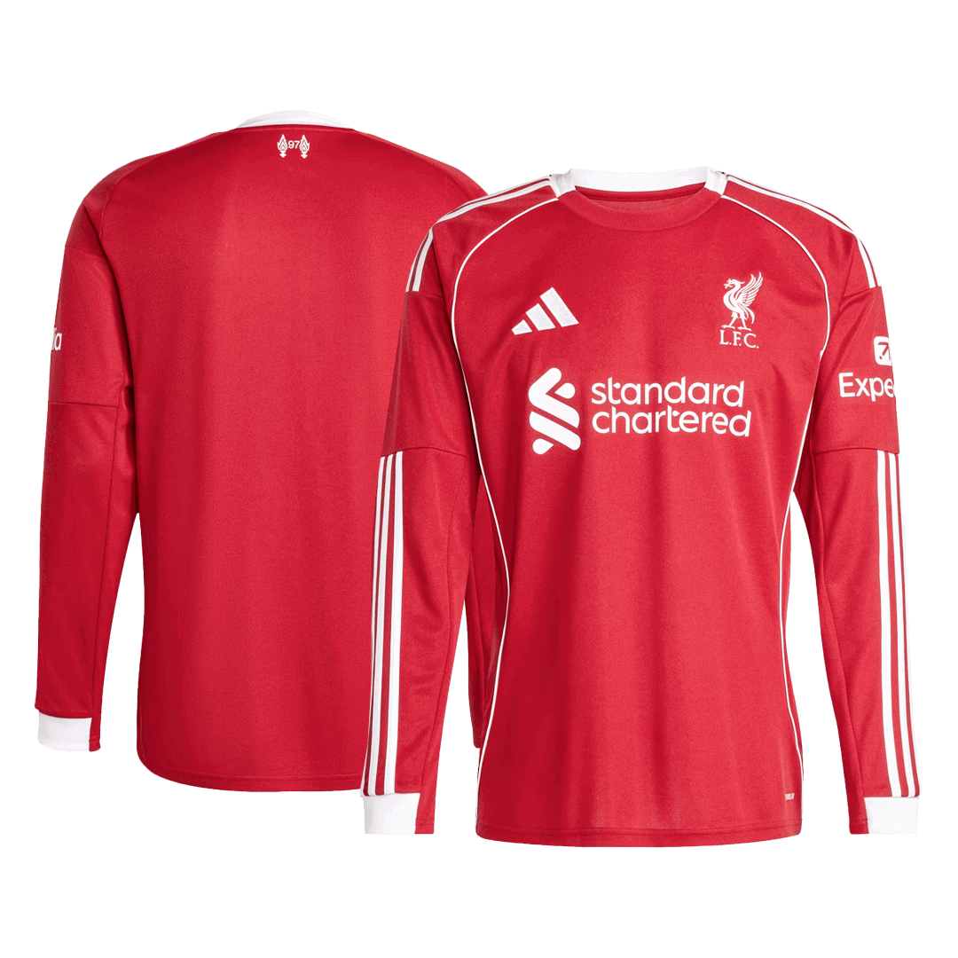 Liverpool Home Long Sleeve Soccer Jersey 2025/26