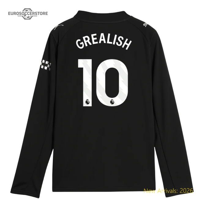 Authentic 2025-2026 Man City Long Sleeve Away Shirt (kids) (grealish