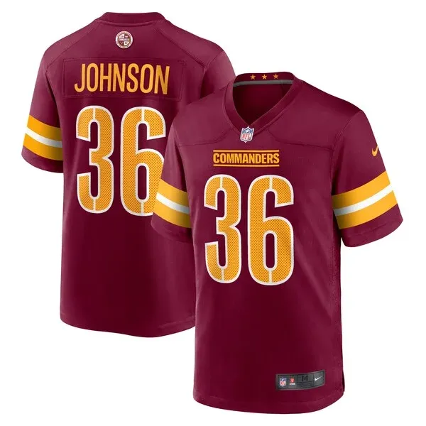 None Danny Johnson Game Jersey - Burgundy | NFL Player Jersey