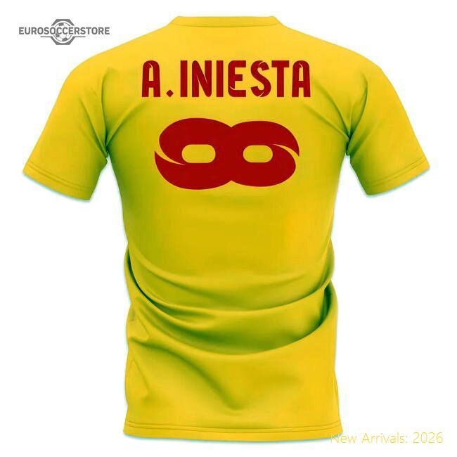 Fan-Favorite Andres Iniesta Trophy Count T-Shirt (Yellow)