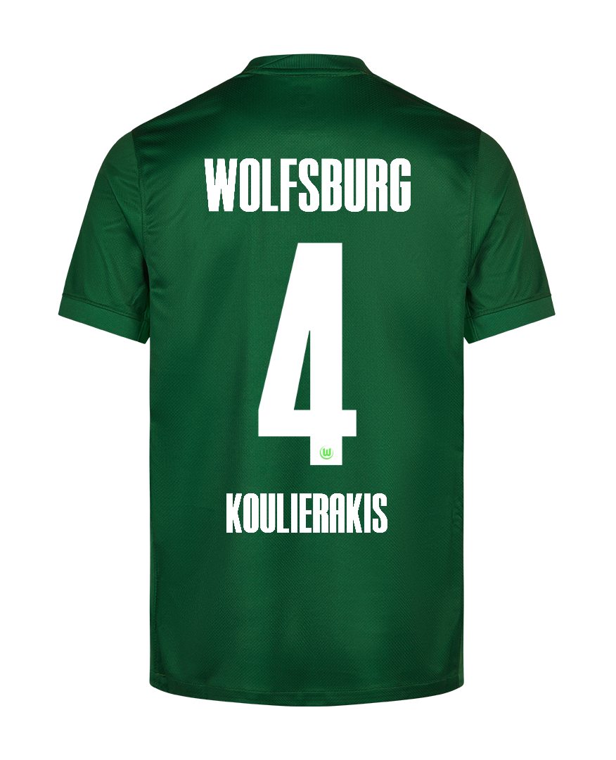 Wolfsburg Home Koulierakis 4 Football Jersey for the 25-26 Season
