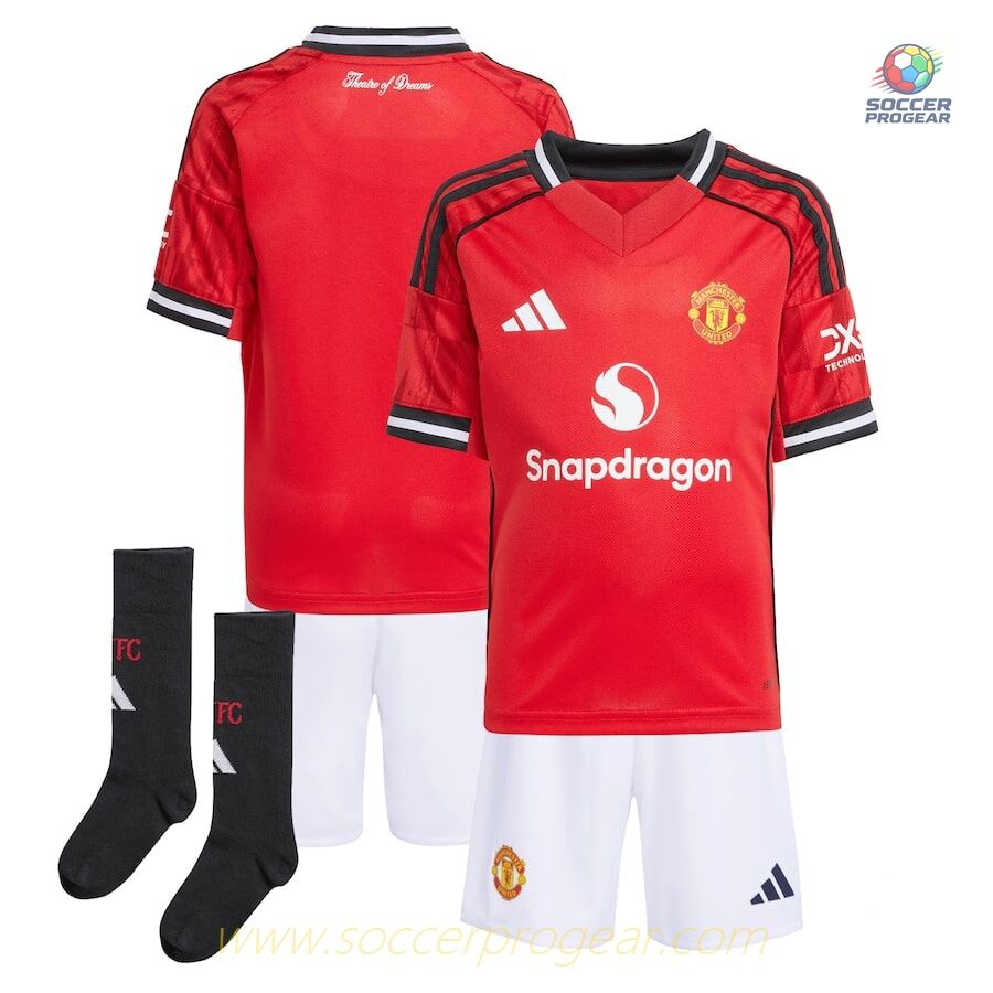 Manchester United Home Child Kit Shirt 2025/26 Collection