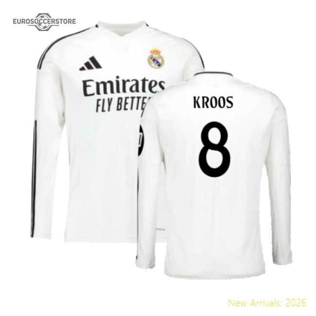 2024-2025 Real Madrid Long Sleeve Home Kit (kroos 8) - Collectors Item