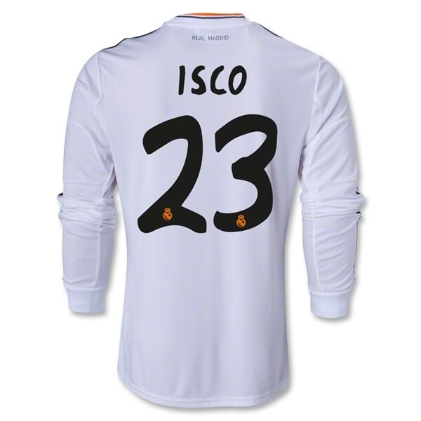13-14 Real Madrid 23 ISCO Home Long Sleeve Jersey Shirt - Official