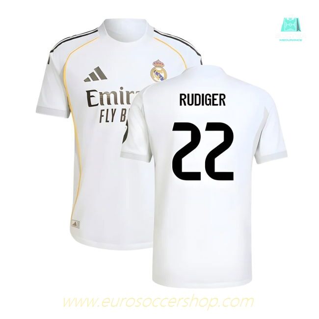 2025-2026 Real Madrid Authentic Home Shirt (Rudiger 22)