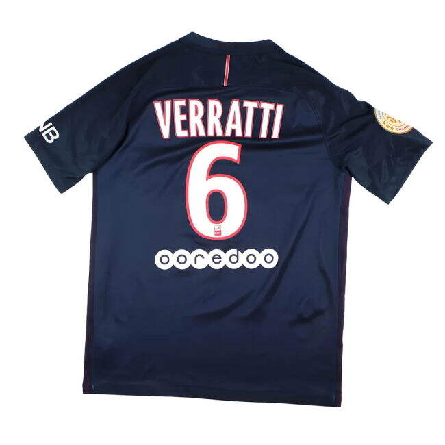 Match Quality Committed Psg Home Shirt M Verratti #6 2024-2025 Sea...