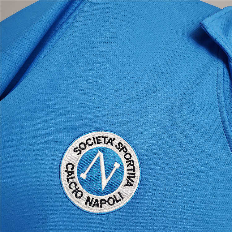 8889 Napoli Retro Football Shirt Home Blue Soccer Shirt - Official