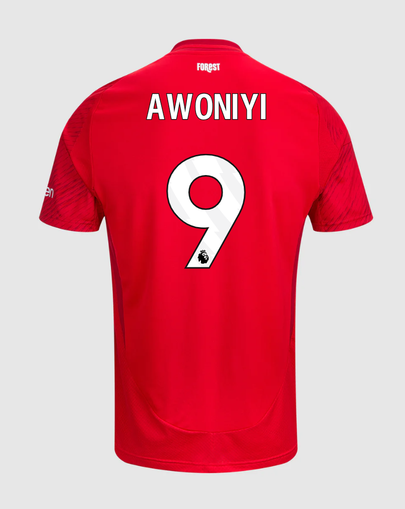 Nottingham Forest Home Awoniyi 9 Football Jersey 24-25 Season