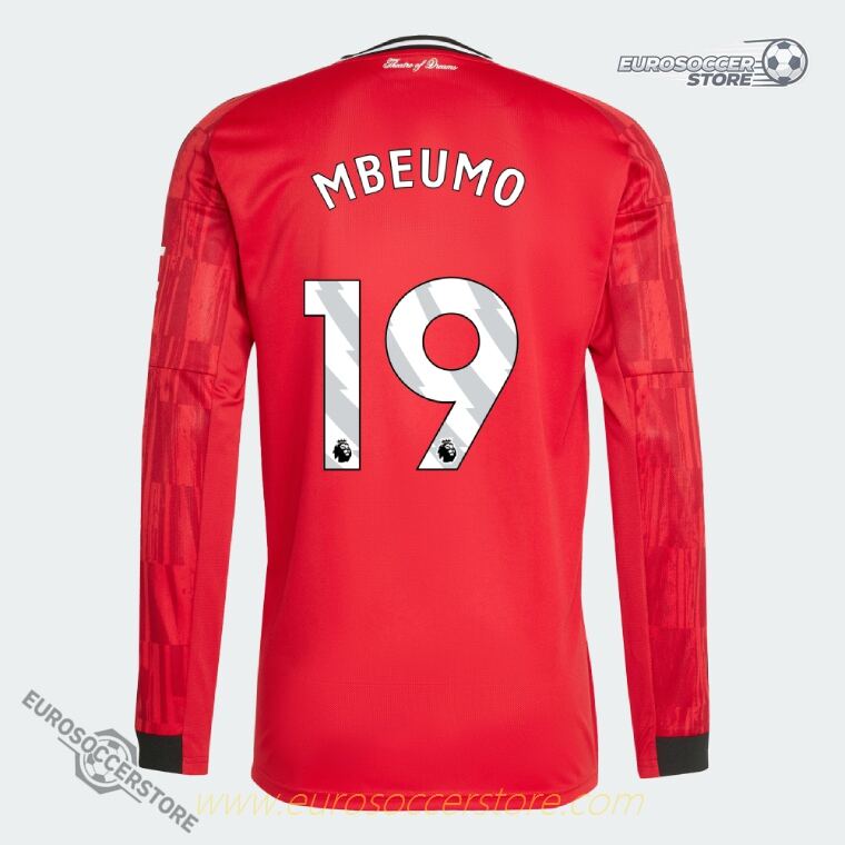 Long Sleeve Home Jersey of Manchester United, Version 19, Worn by MBEUMO for the 25-26 Season