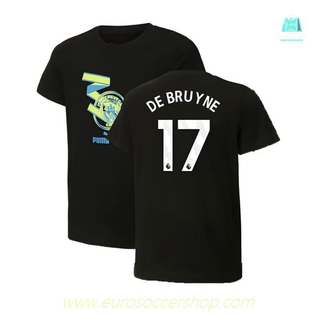 2024-2025 Man City ftblCulture Tee (Black) (De Bruyne 17)
