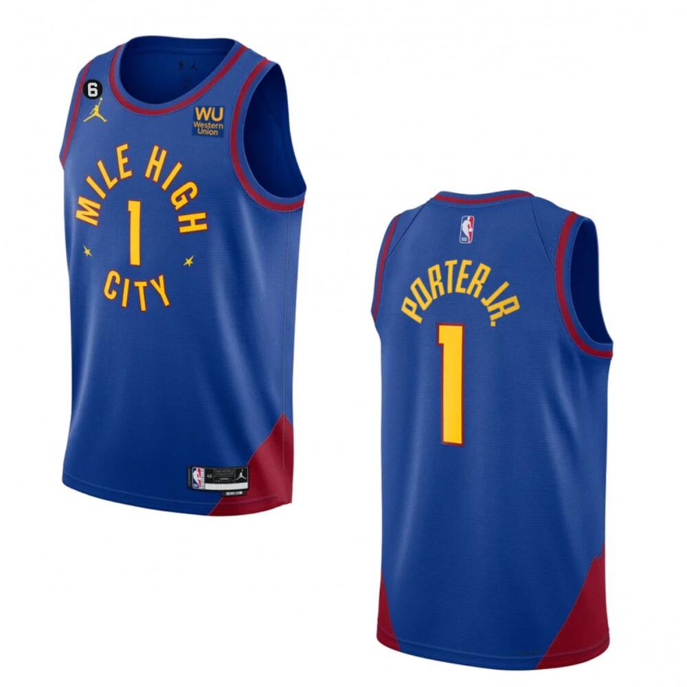 High-Quality Denver Nuggets 1 Jersey - Blue - NBA Collection