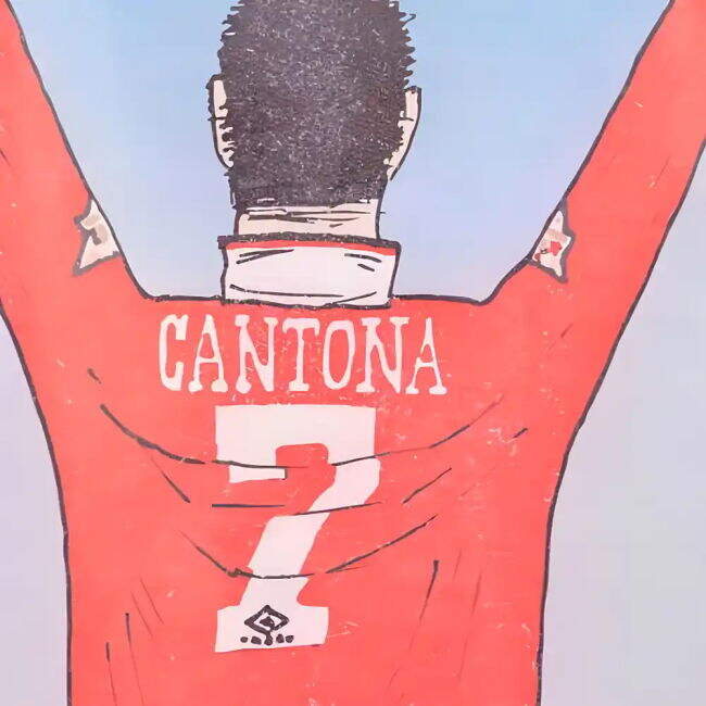 Adult Manchester Reds Retro I Am Cantona Zipped Hoodie (Red)