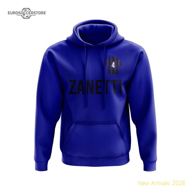 Exceptional Javier Zanetti Inter Milan Number Hoody (blue)