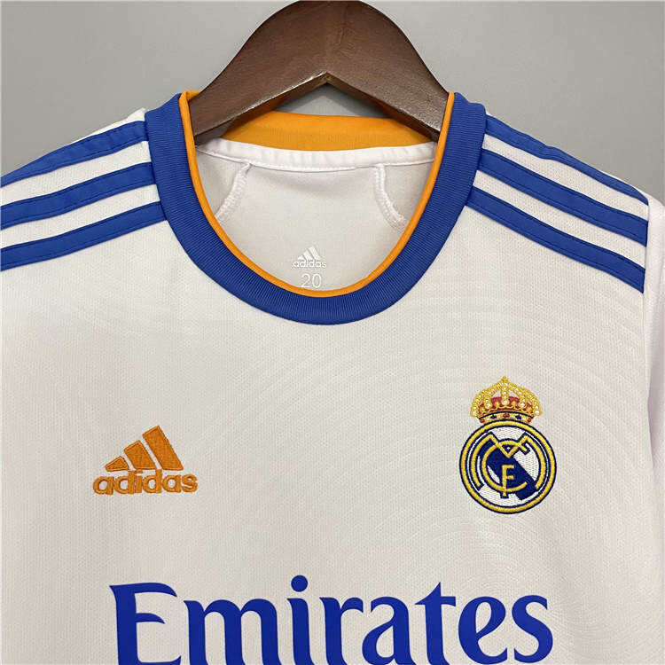 KidsYouth Real Madrid 21-22 Home White Soccer Football KitShirtShort