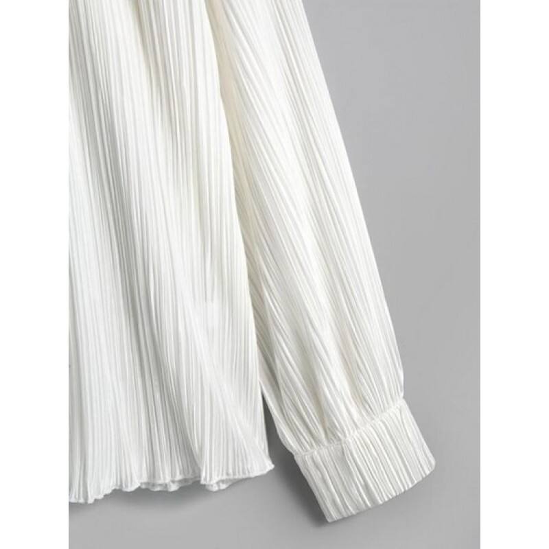 Plisse V Notched Drop Shoulder Shirt UC0775