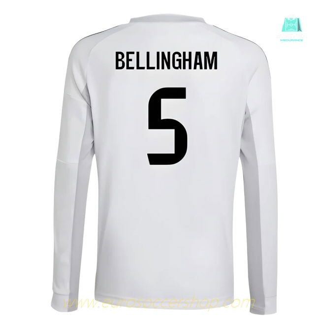 2025-2026 Real Madrid Long Sleeve Home Shirt (Kids) (Bellingham 5)