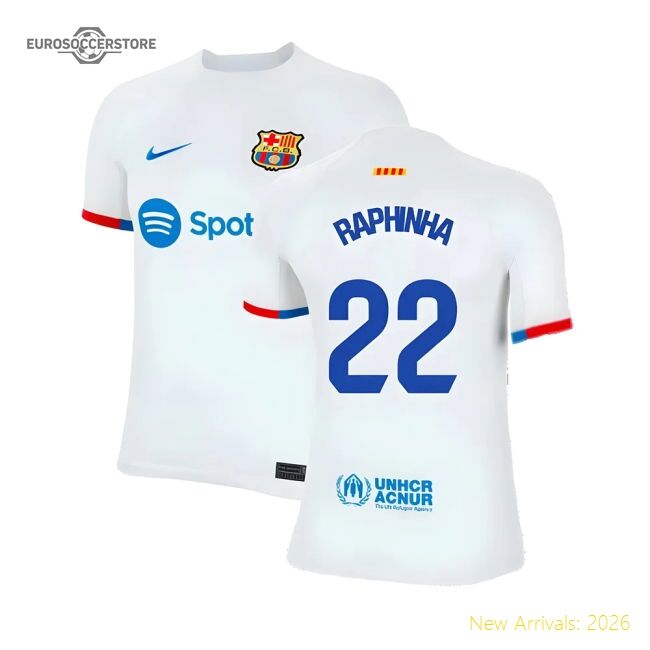 Genuine 2023-2024 Barcelona Away Shirt (Kids) (Raphinha 22)